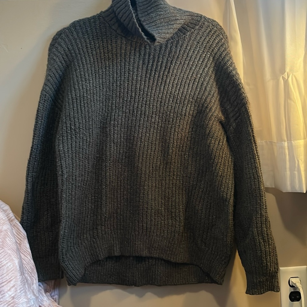 Dark Gray Turtleneck Sweater